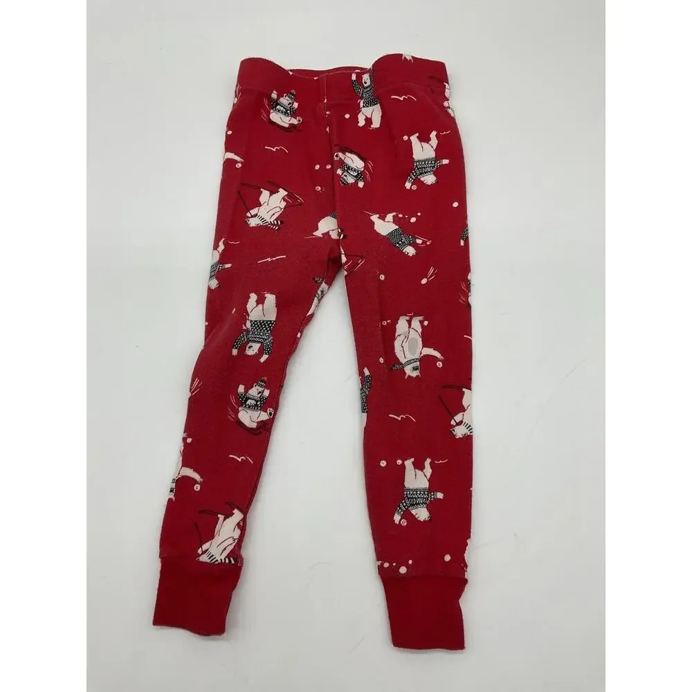 Old‎ Navy Pajama Set Kids 2T Red Polar Bear Print Long Sleeve Shirt Pants Winter
